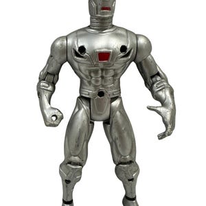 1995 vintage marvel silver centurion iron man action figure image 1