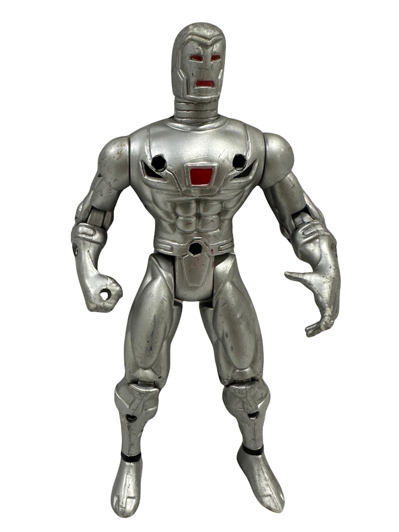 1995 vintage marvel silver centurion iron man action figure image 1