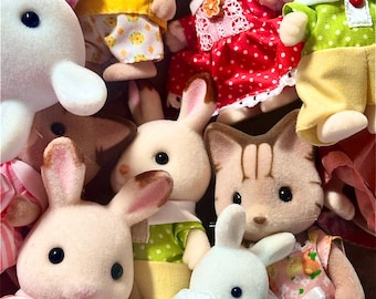 Calico critters rabbit figures | choose your own | vintage sylvanian families bunnies | replacement dolls | dollhouses
