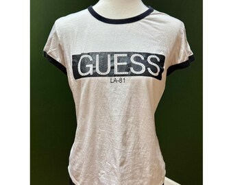 Vintage Y2K Guess Long-sleeve Knit Top With Rhinestones - XS - Etsy