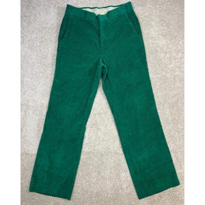 Vtg JaySport Emerald Green Corduroy Pants Men's High Rise Wide Leg (30x31)