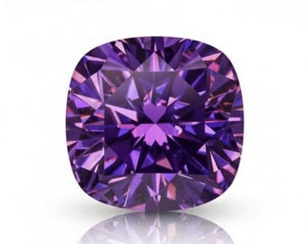 AAA+ 2 CT Fancy Purple Color Cushion Cut VVS1 Clarity lab Grown Moissanite Diamond 7.50x7.50 MM Gemstone For Jewelry Making + gift
