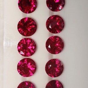 AAA+ 15 CT Lot Certified Blood Red color Lab Grown Ruby, Round Cut, VVS1 Clarity Gemstone 7x7 MM, Gemstone 10 pcs For Jewelry And Collection