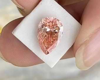 1.80CT Fancy Pink Pechfarbe Birnenschliff VVS1 Lab Grown Moissanite Diamant 7 x 9 MM Edelstein für Schmuck + gratis Geschenk