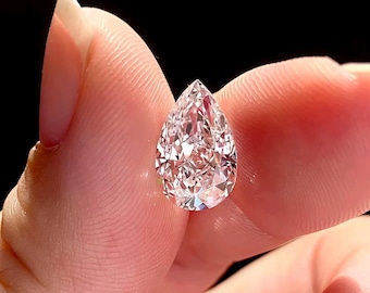 3 CT Pear Cut D,E Color Grade VVS1 Clarity Lab Pulled Moissanit Diamant ( 8 x 12 mm )