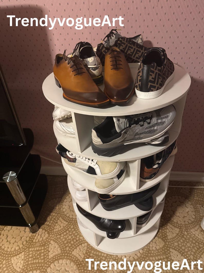 Shoe Racks Round Wooden 360 Rotating Shoe Rack | Round Shoe Shelf | Spinning Shoe Rack ...