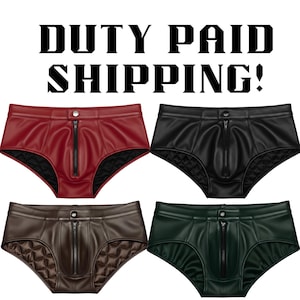 Slips En Cuir Vert Pour Hommes - Paire De 2, Taille 28 à 48, Cuir De Mouton - Neuf Avec étiquettes
