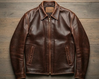 Early 2000s Minimalist Brown Leather Gap Jacket - Etsy