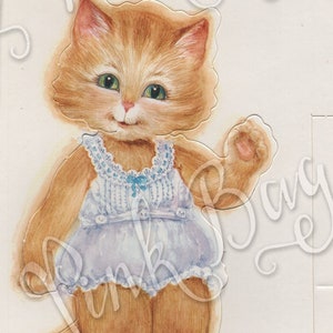 Vintage Kitty Cat Paper Dolls paper art,scrapbook,junk journaling,paper collectable,paperdolls,download printable, cut paper,paper art, cats