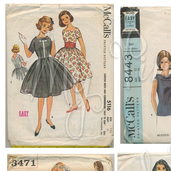 VINTAGE FASHION pattern Envelopes, old Digital Ephemera, fashion illustration, journaling, ATC cards, printables,digital kits,scrapbooking