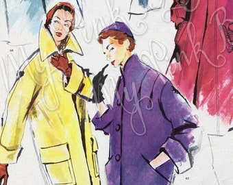 FRENCH Vintage 1953 Clipart, fashion illustration, French magazines