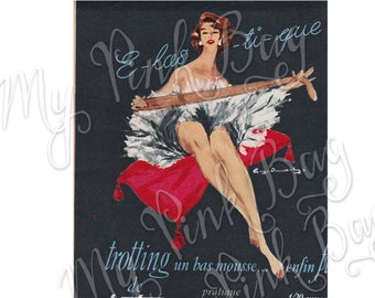 Vintage French Fashion Ads: 1957 Ephemera for Junk Journals (PDF)