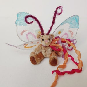 Miniature Artist Fairy Teddy Bear, OOAK Little Pocket Friend
