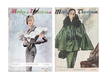 French Fashion Magazine Clipart: Vintage Ephemera for Junk Journals (PDF Download)