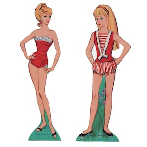 Vintage Barbie and Skipper 1964 Paper Dolls  Perfect for scrapbook & journaling, paper dolls, download,