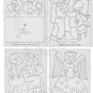 Retro '60's Christmas Santa Coloring Book Pages Instant Download