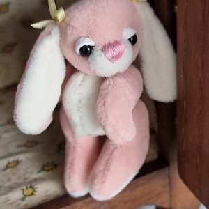 Super Cute Miniature OOAK artist Bunny Rabbit Collectible Jointed Long-Earred bunny rabbit