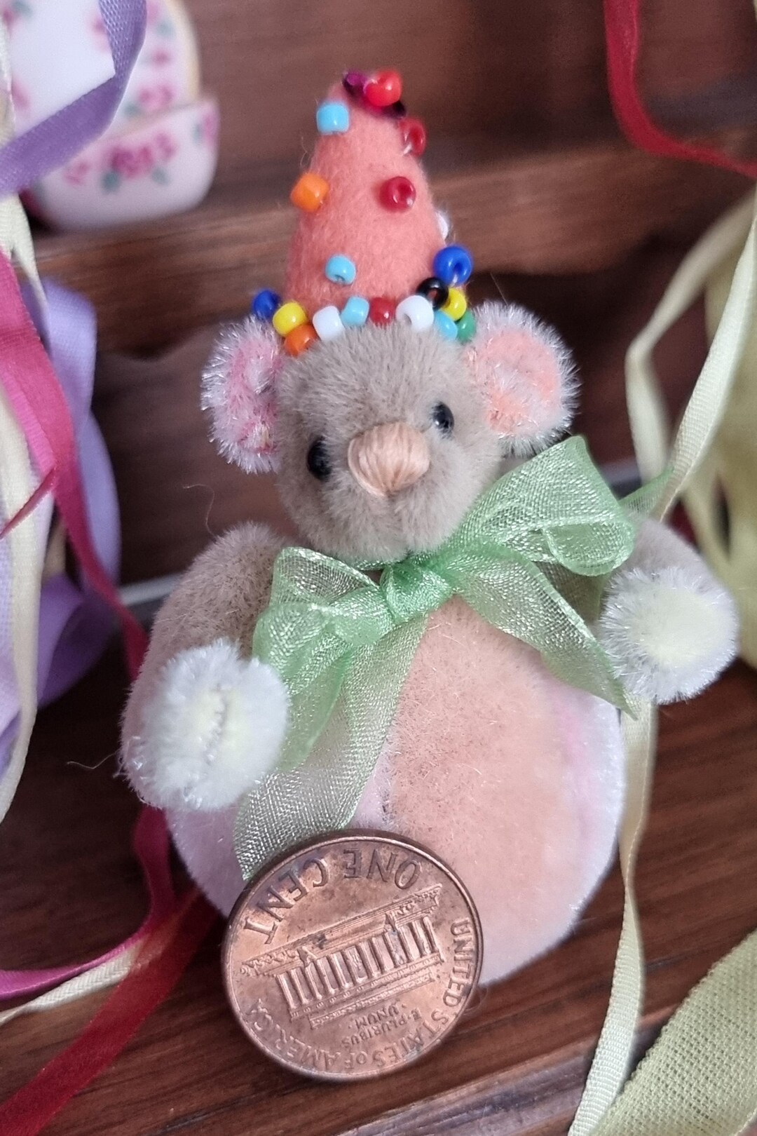 OOAK Miniature Teddy Bear: Jointed Roly Poly Birthday Bear - Etsy
