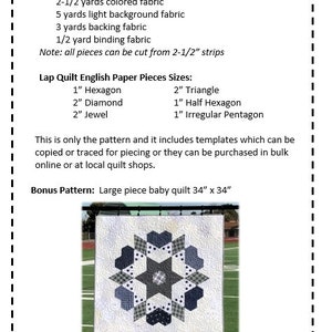 EvermoreAn English paper piecing pattern image 2