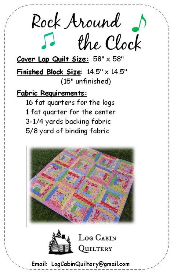 Rock Around The Clock Quilt Pattern 58 X 58 Fat Etsy