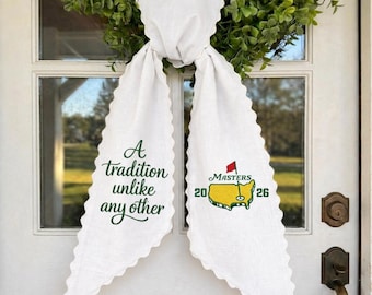 Ceinture de porte brodée Masters 2026, noeud décoratif pour porche du tournoi de golf d'Augusta, une tradition unique en son genre pour les fans de golf
