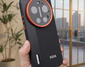 Funda protectora delgada y a prueba de golpes para Xiaomi 17 Ultra con iniciales personalizadas y protección para la lente de la cámara.