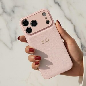 Personalized iPhone 17 Pro Case – Luxury Vegan Leather Cover with Max Protection, Custom Initials, Shockproof Camera & Edge Guard