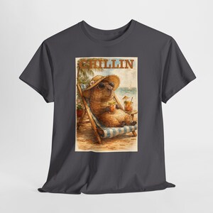Capybara Shirt Retro Summer Tee Beach graphic T-shirt Animal lover Capybara Birthday Gift image 14