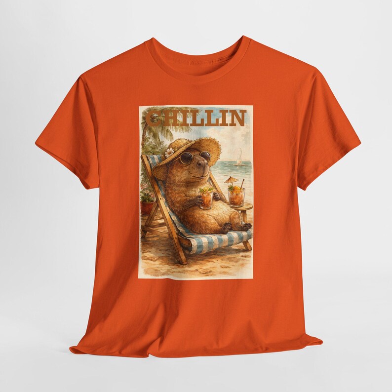 Capybara Shirt Retro Summer Tee Beach graphic T-shirt Animal lover Capybara Birthday Gift image 9