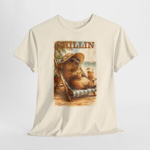 Capybara Shirt Retro Summer Tee Beach graphic T-shirt Animal lover Capybara Birthday Gift image 12