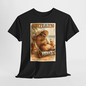 Capybara Shirt Retro Summer Tee Beach graphic T-shirt Animal lover Capybara Birthday Gift image 6
