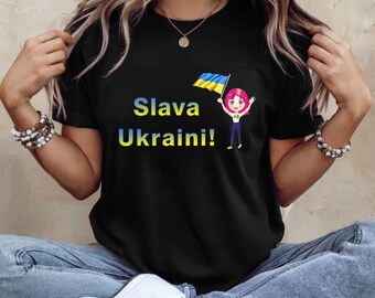 Slava Ukraini Shirt Glory to Ukraine T-shirt Ukrainian Support Ukraine flags Tee Patriotic Gift