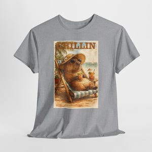 Capybara Shirt Retro Summer Tee Beach graphic T-shirt Animal lover Capybara Birthday Gift image 8