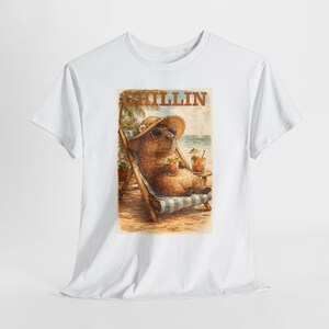 Capybara Shirt Retro Summer Tee Beach graphic T-shirt Animal lover Capybara Birthday Gift image 5