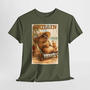 Capybara Shirt Retro Summer Tee Beach graphic T-shirt Animal lover Capybara Birthday Gift image 13
