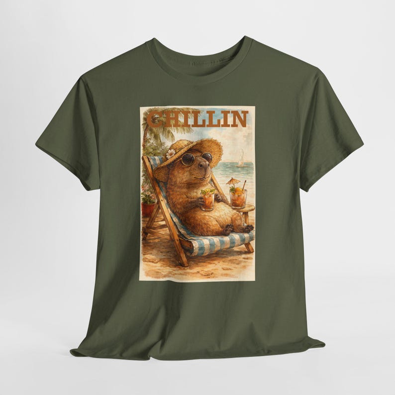 Capybara Shirt Retro Summer Tee Beach graphic T-shirt Animal lover Capybara Birthday Gift image 13