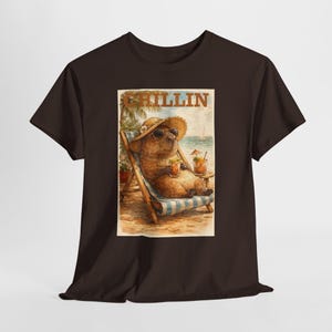 Capybara Shirt Retro Summer Tee Beach graphic T-shirt Animal lover Capybara Birthday Gift image 11