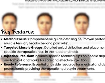 Tableau des sites d'injection du protocole PREEMPT | Carte thérapeutique de la migraine au Botox | Guide de traitement des neurotoxines PDF