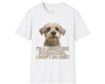 Miniature Schnauzer Adorable Defiance Unisex T-Shirt, Dog Lover Tee, Cute Pet Shirt, Funny Animal Gift, Softstyle Top