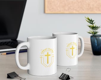 Christian Faith Mug, Inspirational Coffee Cup, Gift for Believers, Religious Mug, Christ is King