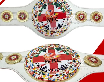 Cinturón de Campeón Mundial de Boxeo WBC White Union – Réplica de Alta Calidad – Cinturón de Boxeo de Colección Premium para Aficionados y Boxeadores