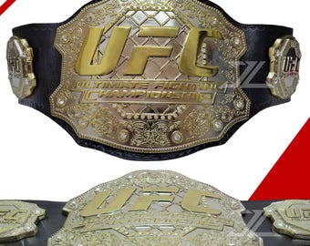 UFC Classic Championship Title Belt - 8mm Multi-Layered Zinc Plates - Adult Size Collectors Replica for MMA Fans