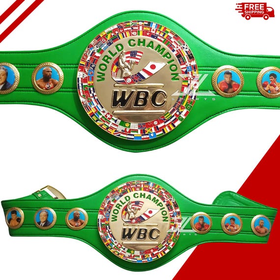 WBC World Boxing Championship Title Belt Green – 6 Boxer Image