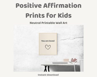 Bekräftelsetryck för barn | Neutral barnrumsdekor (digital nedladdning)