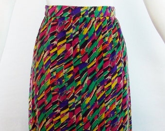 Vintage OSCAR De la RENTA MAXI Holiday Velvet Full Length Skirt Hostess Party Confetti Design Sz 6-8