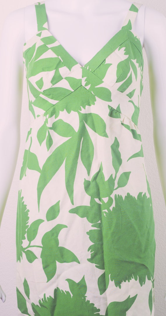 Vintage Anna Sui Floral Summer Silk Dress Green a… - image 4