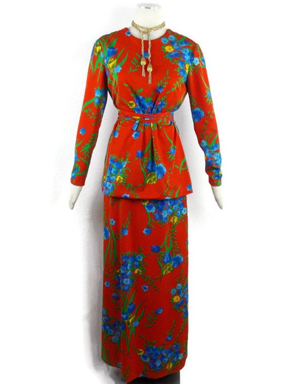 ADELE SIMPSON FLORAL Gown  Dress Spring Colorful … - image 1