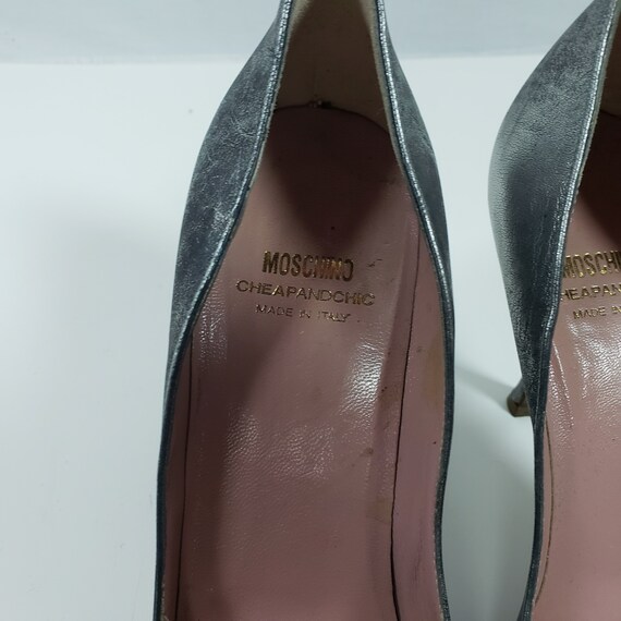 MOSCHINO CHEAP & CHIC Silver Stilleto Heels Sz 39… - image 4