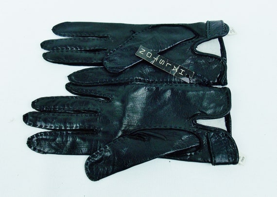 HALSTON BLACK GLOVES Deadstock with Tags 70s Fash… - image 2