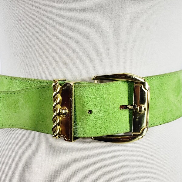 Versace Green Leather Regular Belt